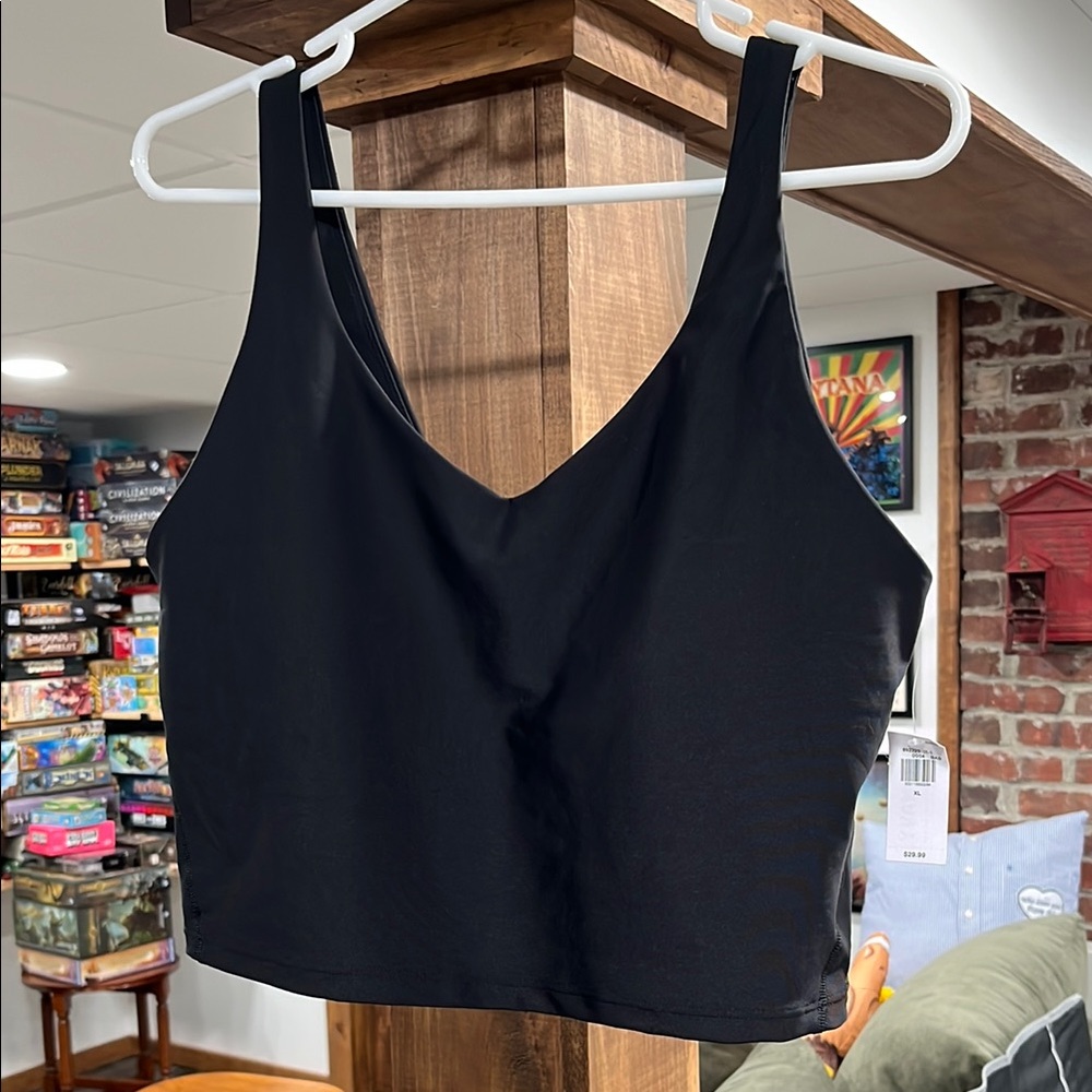 Black V-Neck Crop Top